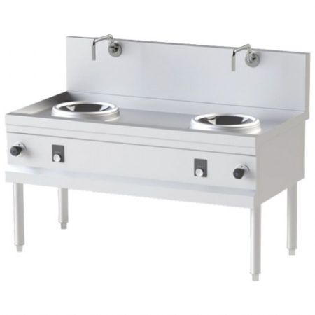 Fourneau wok à induction, 2 zones de cuisson, Triphasé, 10 kW - Virtus - NEWI1475