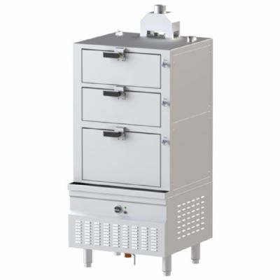 Chambre de cuisson vapeur gaz 440L 42kW pro - 900 x 900 x 1900 mm