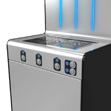 Distributeur d'eau froide et ambiante noir sur sol debit continu 80L - 120L/h