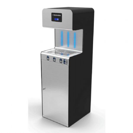 Distributeur d'eau froide et ambiante noir sur sol debit continu 80L - 120L/h
