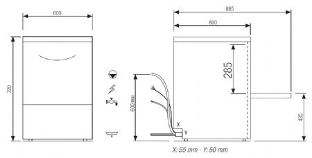Lave-Verres professionnel panier 500 x 500 mm - Furnotel - NIAG251MV1