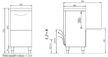 Lave-vaisselle professionnel panier 500x500 mm - Furnotel - NIAG271V1