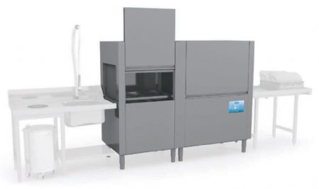 Lave vaisselle à avancement automatique sortie droite panier 500 x 500 mm - Furnotel - NIAG4112D
