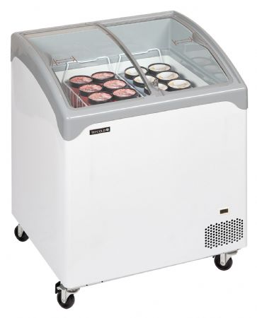 Congélateur bahut couvercle vitré de crème glacée 2 couvercles coulissants - Tefcold - NIC202SCEB