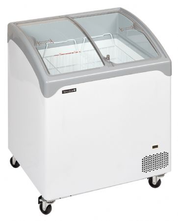 Congélateur bahut couvercle vitré de crème glacée 2 couvercles coulissants - Tefcold - NIC202SCEB