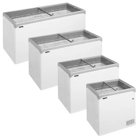 Conglateur bahus blanc vitr plats coulissante 218 L -14/-24 C - 1030x650x885 mm