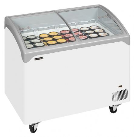 Congélateur bahut couvercle vitré de crème glacée 2 couvercles coulissants - Tefcold - NIC302SCEB