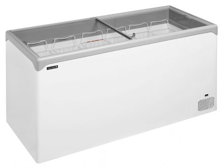 Congélateur bahut couvercle vitré de crème glacée 2 couvercles coulissants plats - Tefcold - NIC502SC
