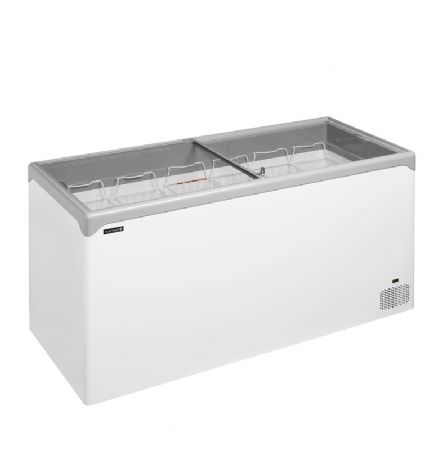 Congélateur coffre avec panneaux vitrés coulissants plats - plage de température -24/-14°C et volumes 478/367 L -