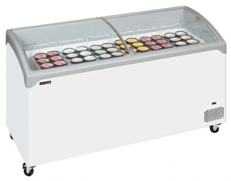 Congélateur bahut couvercle vitré de crème glacée 2 couvercles coulissants - Tefcold - NIC502SCEB