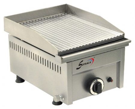 Plaque à snacker professionnelle Gaz à poser acier rainurée 3,2 kW - Sofraca - NR300