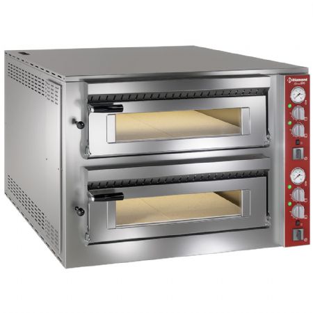 Four professionnel Triphasé 2 chambres 2 x 6 pizzas Ø 350 mm - Diamond Promo - NRP/12