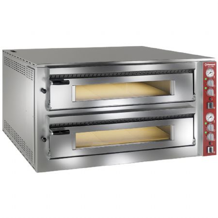 Four à Pizzas professionnel électrique Extra-large 2 chambres 2 x 9 pizzas Ø 350 mm - Diamond - NRP/18L