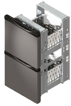 Bloc Tiroir pour arrire-bar 1/2-1/2 Skinplate noir - 380x410x330 mm