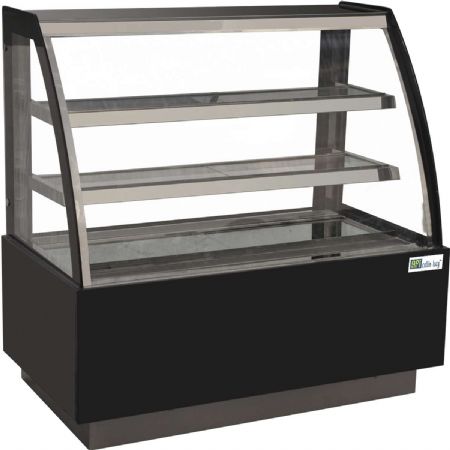 Vitrine panoramique positive pour patisserie avec vitre bombe 2 tages +2 / +8C - 235L