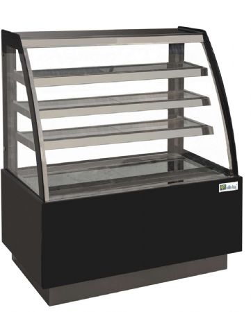 Vitrine panoramique positive pour patisserie avec vitre bombe 3 tages +2 / +8C - 301L