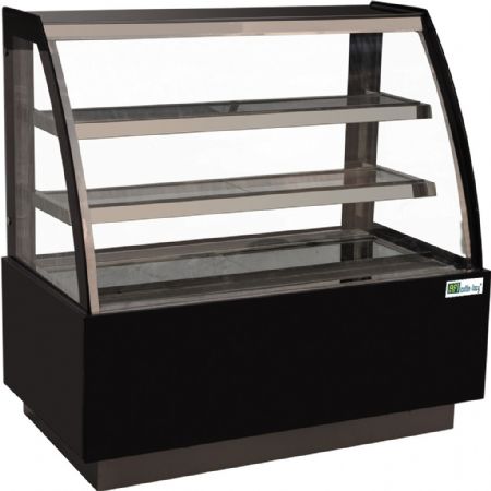 Vitrine panoramique positive pour patisserie avec vitre bombe 2 tages +2 / +8C - 395L