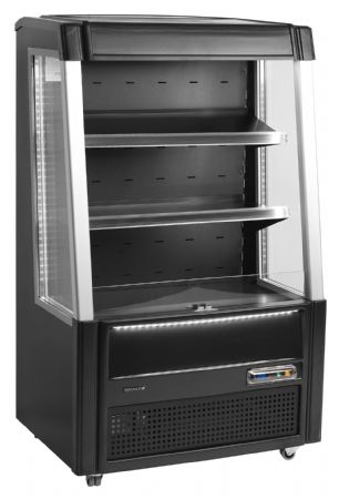 Façade ouverte basse noire positive 242 L -1 à +7 °C - Tefcold - ODC90 BLACK