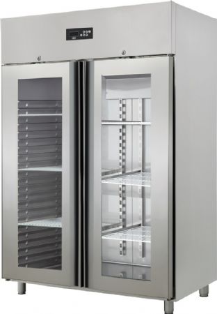 Armoire rfrigre positive 2 portes vitres -2 / +8C - 1410L