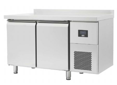 Table rfrigre professionnelle ngative inox avec dosseret 2 portes pleines 301 L