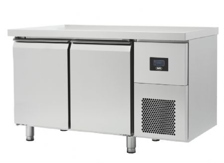 Table rfrigre professionnelle positive inox 2 portes pleines 301 L