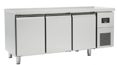 Table rfrigre professionnelle ngative inox 3 portes pleines 457 L