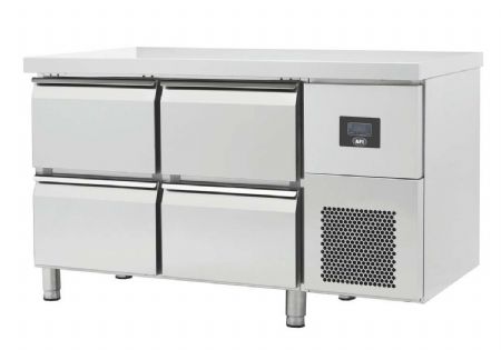 Table réfrigérée professionnelle positive inox 4 tiroirs 301 L Table réfrigérée professionnelle positive inox 4 tiroirs 301 L