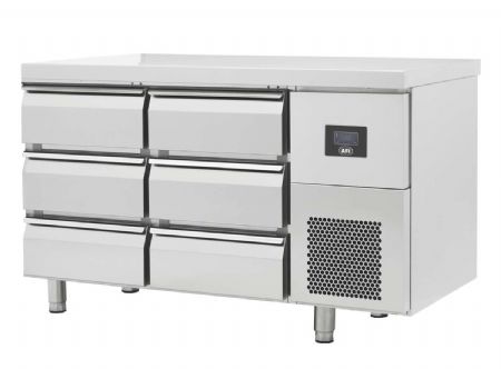 Table rfrigre professionnelle ngative inox 6 tiroirs 301 L