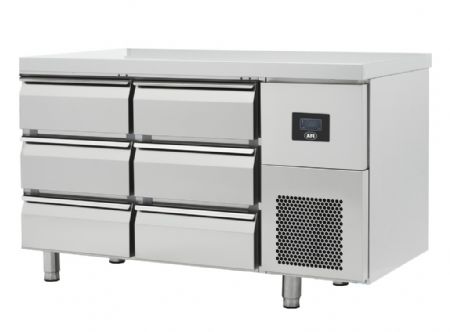 Table rfrigre professionnelle positive inox 6 tiroirs 301 L
