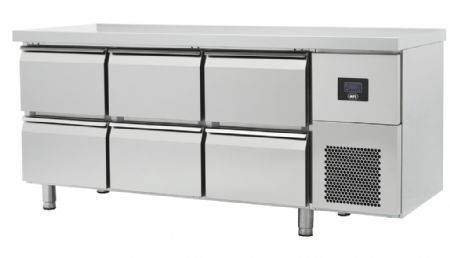 Table rfrigre professionnelle ngative inox 6 tiroirs 457 L