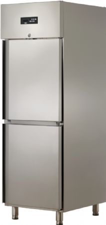 Armoire rfrigre positive inox 2 demis portes pleine -2 / +8C - 610L