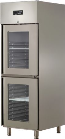 Armoire rfrigre positive 2 demis portes vitres -2 / +8C - 610L
