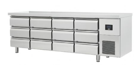 Table rfrigre professionnelle ngative inox 12 tiroirs 625 L