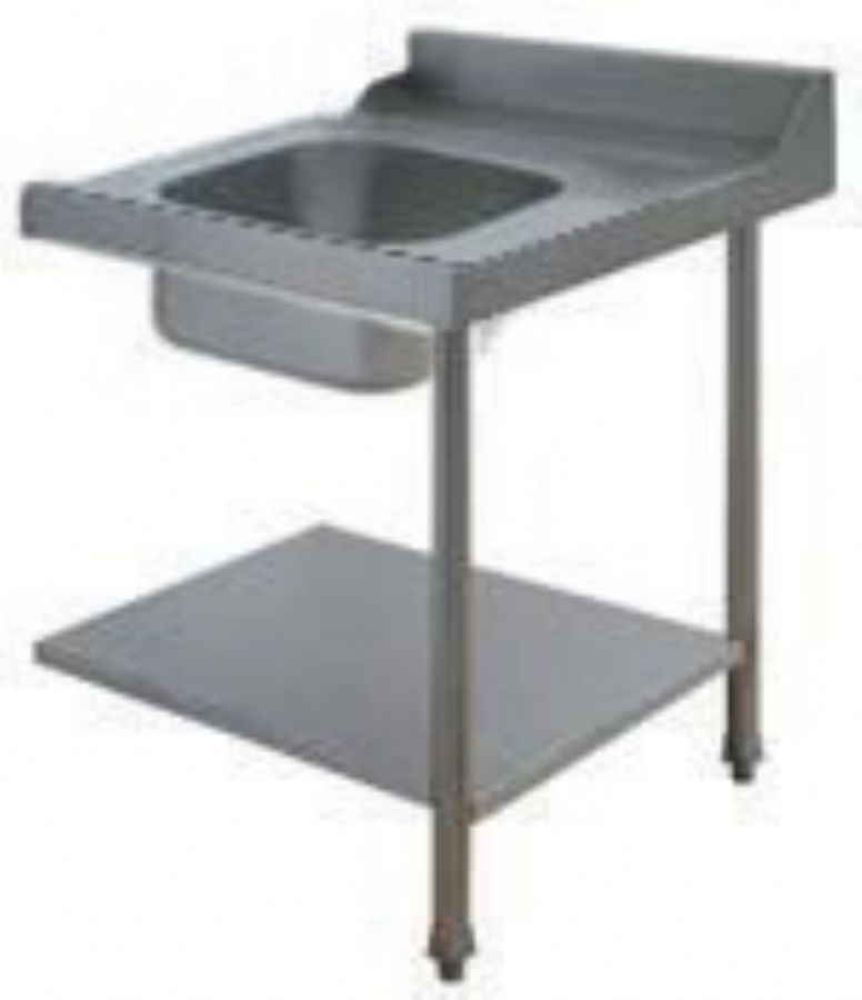 Table pour lave-vaisselle à capot avec cuve 500x400x250 et paniers 500x500/600x500 Table pour lave-vaisselle à capot avec cuve 500x400x250 et paniers 500x500/600x500