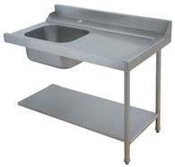 Table d'Entrée avec bac pour lave vaisselle à capot panier 500 x 500 ou 600 x 500 - Colged - PAP712DV