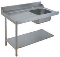Table d'Entrée avec bac pour lave vaisselle à capot panier 500 x 500 ou 600 x 500 - Colged - PAP712GV