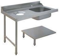 Table d'Entrée avec bac pour lave vaisselle à capot panier 500 x 500 ou 600 x 500 - Colged - PAP712GVF