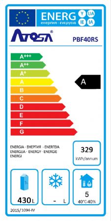 Armoire réfrigérateur positive professionnelle emboutie GN2/1 AISI 304 connectée 1 porte 552 L classe A - Atosa - PBF40RSGR