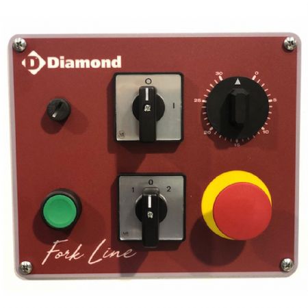 Pétrin boulangerie à fourche 60 kg 2 vitesses timer et 2 roues + 2 vérins 660x1068x1025 mm - Diamond - PBR-60/T2V