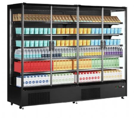 Vitrine rfrigre pour supermarch 3M1 2585 L Noire - 2560x740x2050 mm