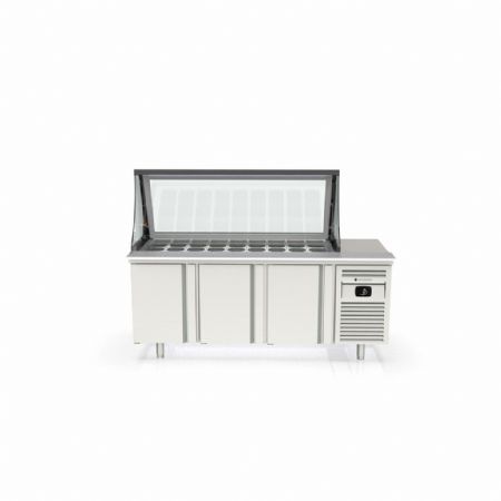 Saladette réfrigérée 3 portes pleines 595 L positive - Coreco - PC80-200-L
