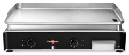 Plancha professionnelle électrique monophasée à poser inox lisse 2 zones 64,2 x 44,2 cm 2 x 2,7 kW largeur Confort - Krampouz - PCLA2AA-KR