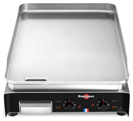 Plancha professionnelle électrique à poser inox lisse 2 zones 44,2 x 64,2 cm profondeur Confort - Krampouz - PCPR2BA-KR
