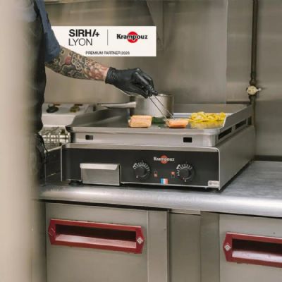 Plancha gaz inox surface lisse à poser puissance 5,8 kW - 442x642 mm Plancha gaz inox surface lisse à poser puissance 5,8 kW - 442x642 mm