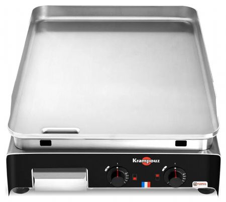Plancha professionnelle gaz à poser inox lisse 2 zones 44,2 x 64,2 cm 2 x 2,9 kW profondeur Confort - Krampouz - PCPR2MA-KR