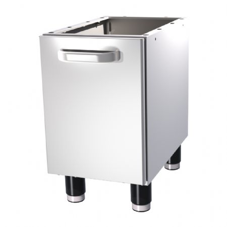 Soubassement inox à structure close doté de 1 porte battante
