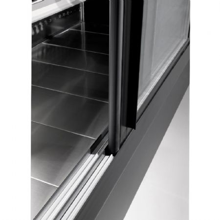 Vitrine murale rfrigre noire avec 2 portes coulissantes - 1200 x 570 x 2000 mm