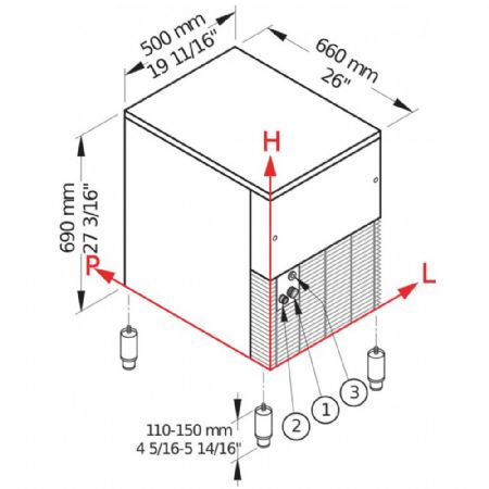 Machine à Glaçons PRO glace pilée 90 kg avec réserve 20 kg air - Diamond Promo - PEB90/20A