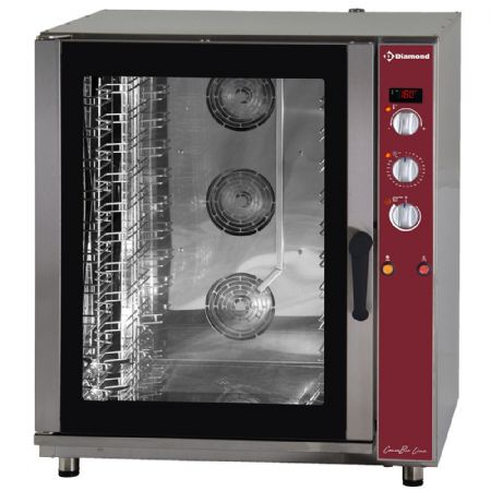 Four mixte professionnel à convection électrique, 11 niveaux GN, humidificateur automatique, 14 kW - Diamond Promo - PFE-111/S Four mixte professionnel à convection électrique, 11 niveaux GN, humidificateur automatique, 14 kW - Diamond Promo - PFE-111/S