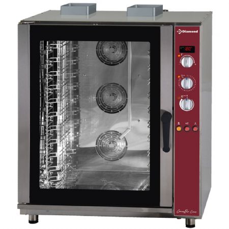Four mixte professionnel à convection gaz, 11 niveaux GN, humidificateur automatique - Diamond Promo - PFG-111/S Four mixte professionnel à convection gaz, 11 niveaux GN, humidificateur automatique - Diamond Promo - PFG-111/S